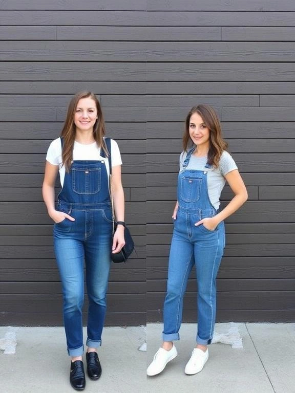 Casual denim overalls for a fun and functional look.