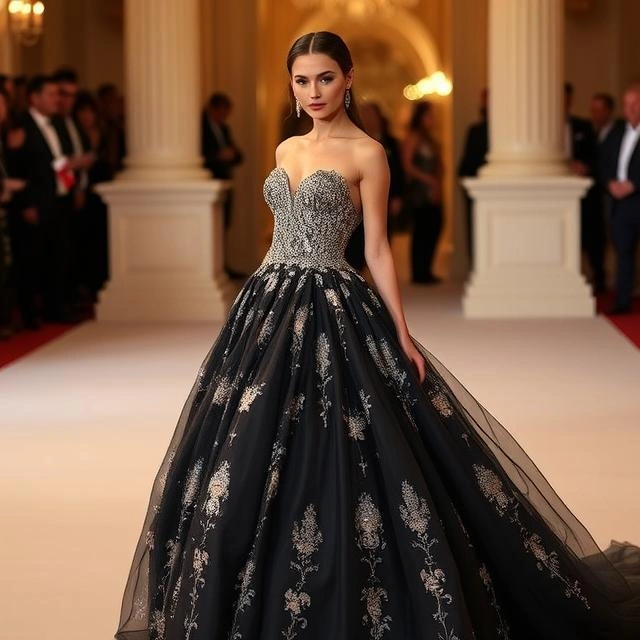 A breathtaking Dior evening gown designed for red carpet elegance.