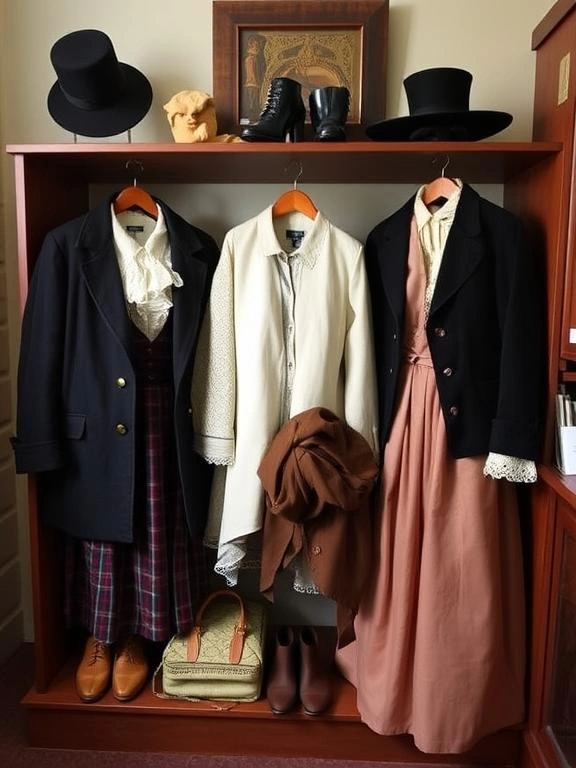 Functional Victorian wardrobe for stylish travel.