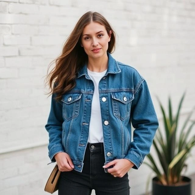 A classic Levi’s denim jacket, the ultimate wardrobe essential for timeless style.